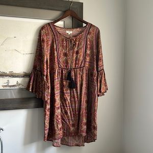 Market Boho Style Tassled Knee Length Dress XS/S EUC